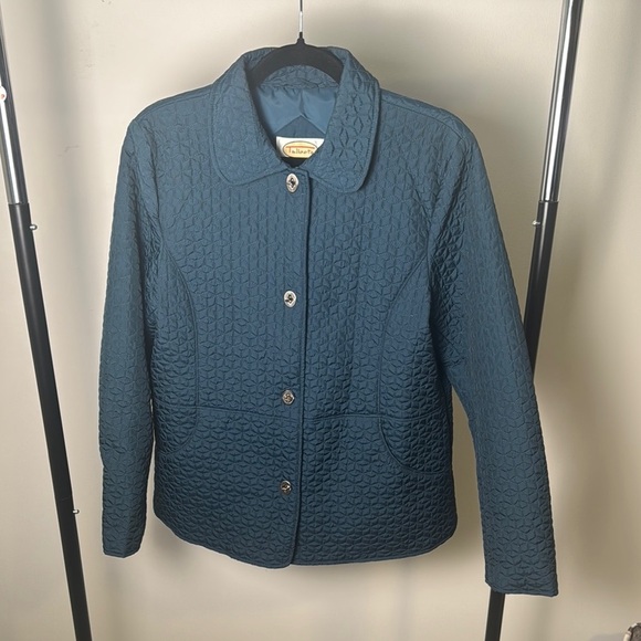 Vintage Talbots Petites Quilted Blue Jacket Size Large - Picture 1 of 8